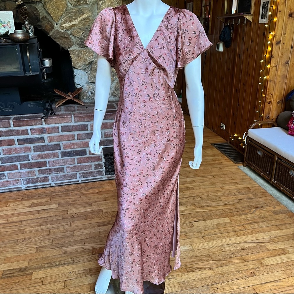 Amazing Lace Blush Floral Silk Maxi Dress
